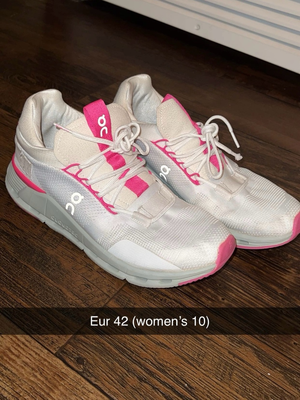 On Running Women's Cloud Sneaker in White and Pink